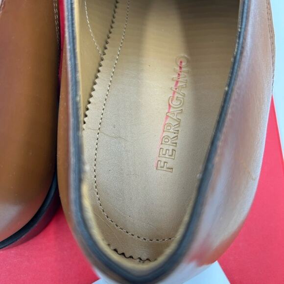 Man Salvatore, Ferragamo plain toe Derby shoes calf Leather size 12 made Italy - Picture 9 of 16